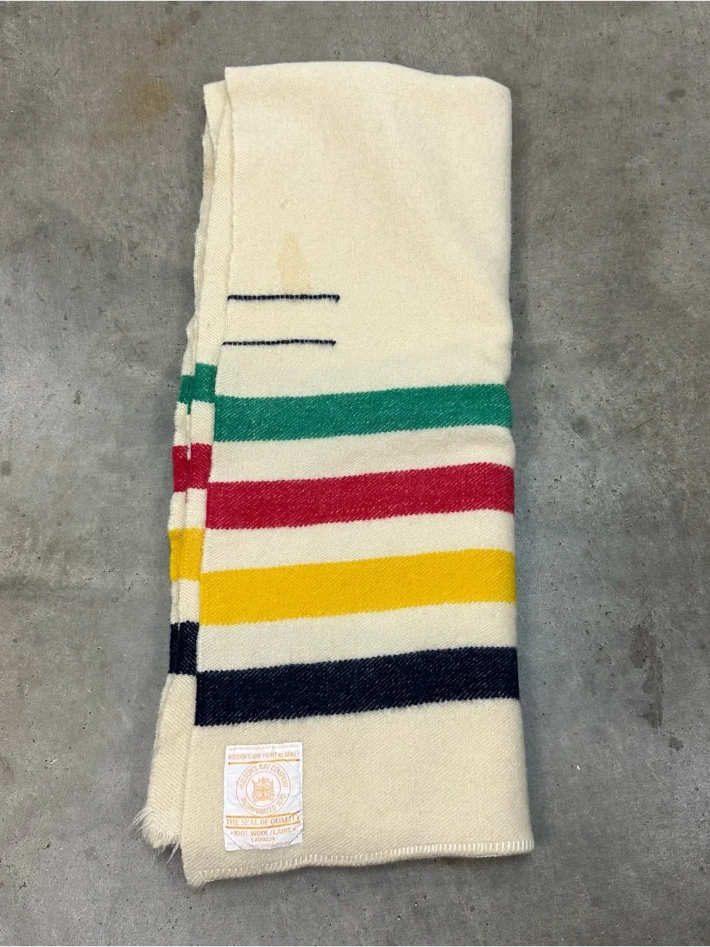 Vintage Hudson’s Bay 3.5 Point Blanket 100% Wool Made in England